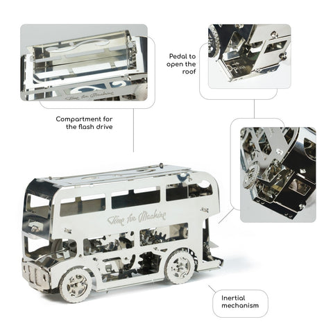 Cute Double-Decker Model Building Kit Time For Machine