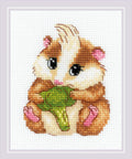 Cute Hamster. Cross Stitch kit by RIOLIS Ref. no.: 2185 - Hobby.lt 🇬🇧