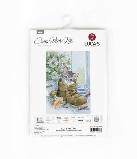 Cute kitten SB2391 - Cross Stitch Kit - Hobby.lt 🇬🇧