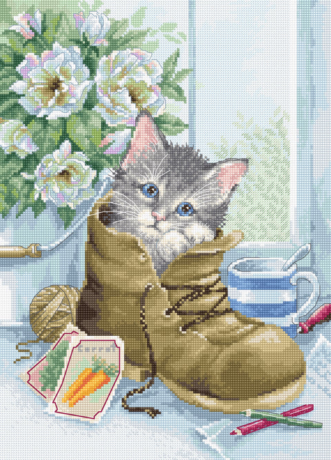 Cute kitten SB2391 - Cross Stitch Kit