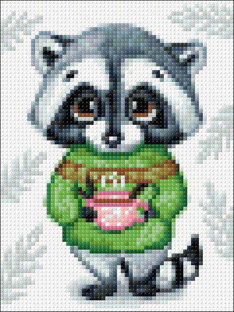 Cute Racoon 15х20 Diamond Painting Set Cs2701 - Hobby.lt 🇬🇧