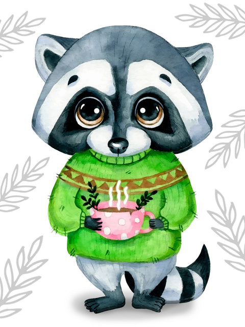 Cute Racoon 15х20 Diamond Painting Set Cs2701 - Hobby.lt 🇬🇧