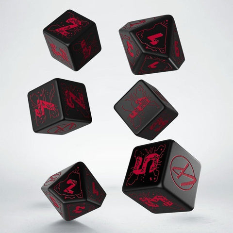 Cyberpunk RED Essential Dice Set black and red - Hobby.lt 🇬🇧