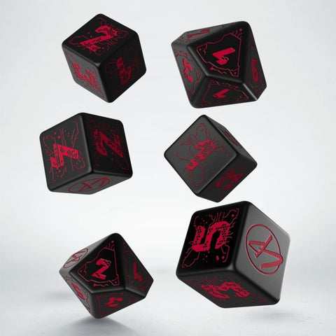 Cyberpunk RED Essential Dice Set black and red