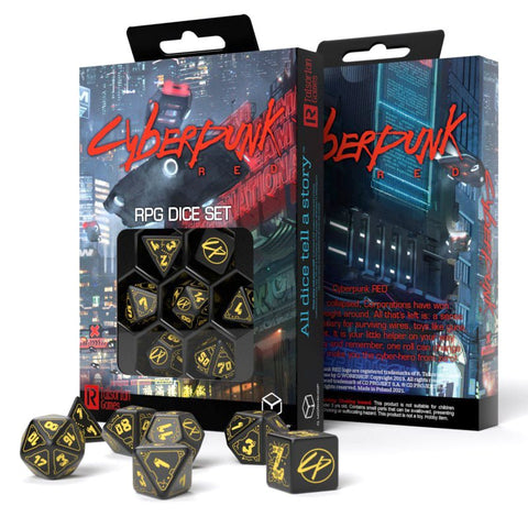 Cyberpunk RED RPG Dice Set black and yellow - Hobby.lt 🇬🇧