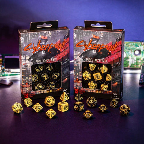 Cyberpunk RED RPG Dice Set black and yellow - Hobby.lt 🇬🇧