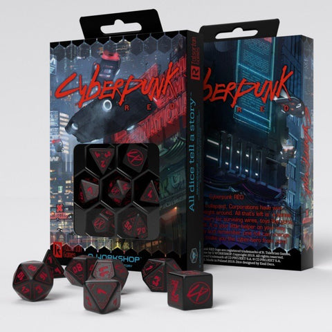 Cyberpunk RED RPG Dice Set black red - Hobby.lt 🇬🇧