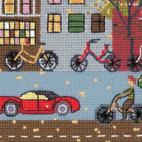 Cycle Lane - Cross Stitch Kit from RIOLIS Ref. no.:1490 - Hobby.lt 🇬🇧