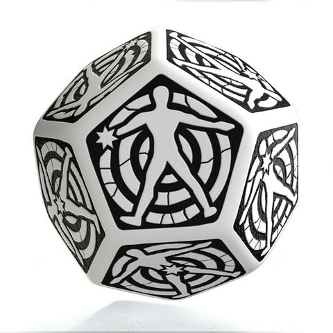 D12 Hit Location Dice white and black