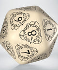 D20 Level Counter Dice beige black - Hobby.lt 🇬🇧