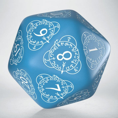 D20 Level Counter Dice blue and white - Hobby.lt 🇬🇧