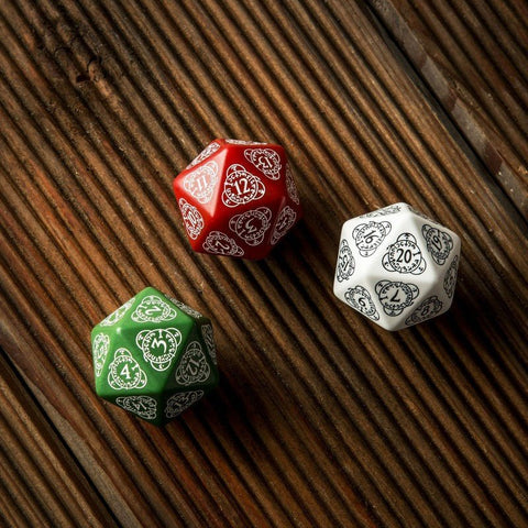 D20 Level Counter Dice green and white - Hobby.lt 🇬🇧