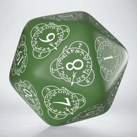 D20 Level Counter Dice green and white - Hobby.lt 🇬🇧