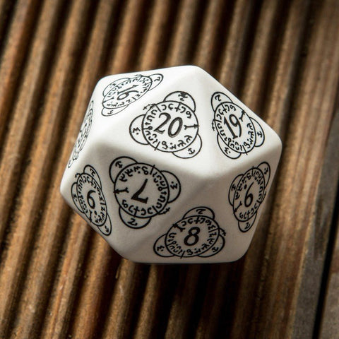 D20 Level Counter Dice white and black - Hobby.lt 🇬🇧