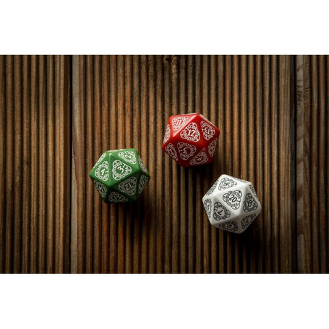 D20 Level Counter Dice red and white