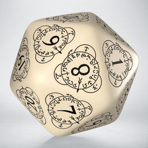 D20 Level Counter Dice beige black