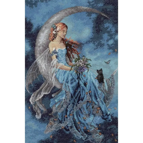 Dimensions Moon Wind Fairy Cross Stitch Kit, Multicolor Aida Fabric, Cotton Threads, Needle, Chart and Instructions
