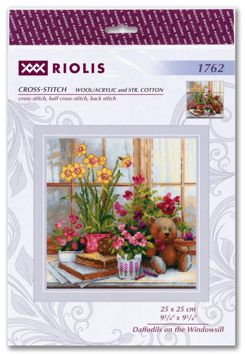 Daffodils On The Windowsill cross stitch kit by RIOLIS Ref. no.: 1762 - Hobby.lt 🇬🇧