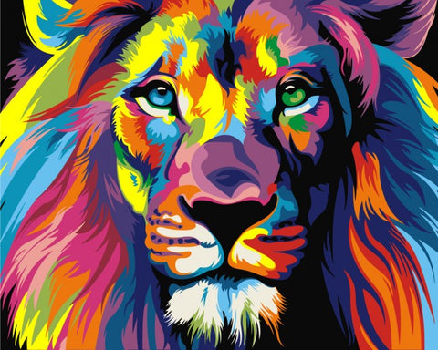 Paint by Numbers Kit Rainbow Lion 16.5x13 cm T16130001