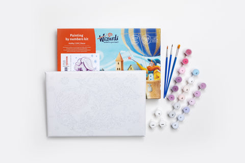 Paint by Numbers Kit Winter Queen, A4 29.7 × 21 cm, Wizardi, Numbered Areas, For Adults and Older Children