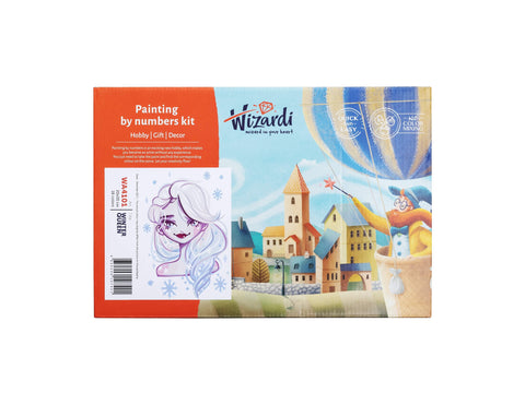 Paint by Numbers Kit Winter Queen, A4 29.7 × 21 cm, Wizardi, Numbered Areas, For Adults and Older Children