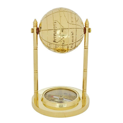 Decorative brass globe with compass MX1160 - Hobby.lt 🇬🇧