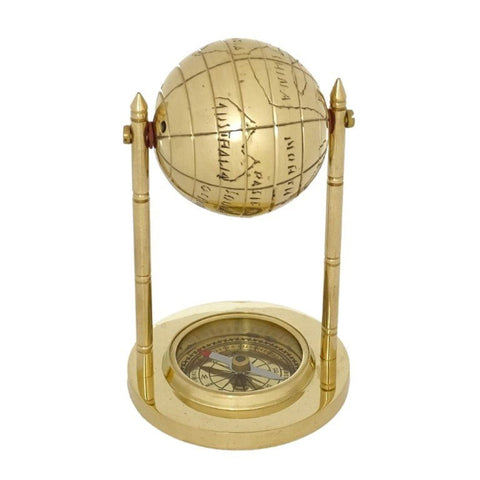 Decorative brass globe with compass MX1160 - Hobby.lt 🇬🇧