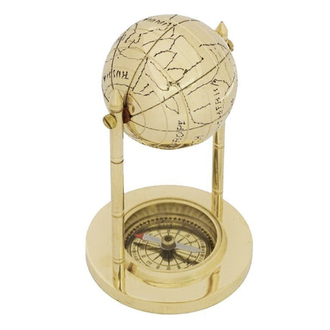 Decorative brass globe with compass MX1160 - Hobby.lt 🇬🇧