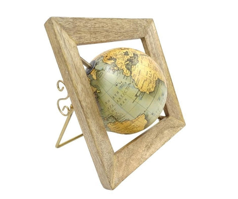 Decorative globe in a wooden frame - GLB - 40 - Hobby.lt 🇬🇧