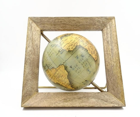 Decorative globe in a wooden frame - GLB - 40 - Hobby.lt 🇬🇧