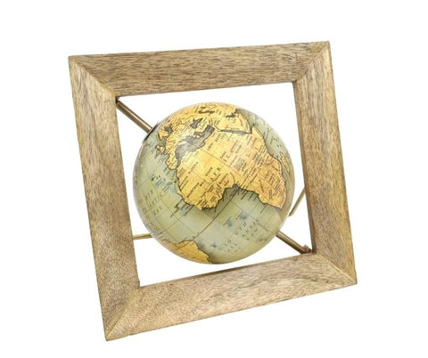 Decorative globe in a wooden frame - GLB - 40 - Hobby.lt 🇬🇧