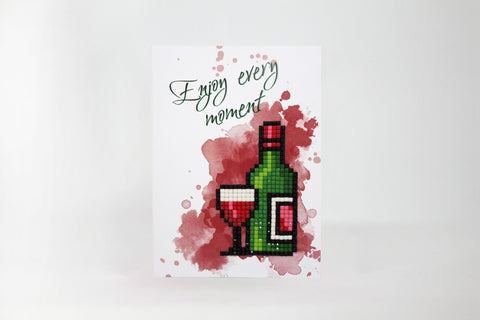 Diamond Painting Card Kit with Acrylic Crystals and Tools, Wizardi Cards DIY Greeting Card Craft Set