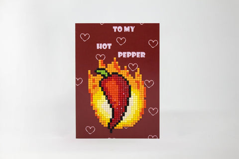 Diamond Painting Greeting Card Kit with Acrylic Crystals, Wizardi Cards Spicy Design DIY Craft Set with Envelope
