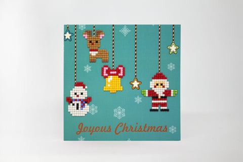 Christmas Diamond Painting Card Kit with Acrylic Gems, Wizardi Cards DIY Holiday Greeting Card Craft Set with Envelope