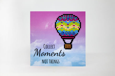 Diamond Painting Greeting Card Kit with Acrylic Crystals, Wizardi Cards, DIY Craft Set with Envelope and Stylus, “Collect Moments, Not Things”