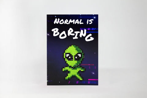 Diamond Painting Greeting Card Kit “Normal Is Boring” – Colorful Sparkle Design, Wizardi Cards