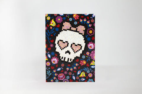 Diamond Painting Skull Card Kit with Acrylic Gems, Wizardi Multicolor Craft Set with Envelope and Instructions