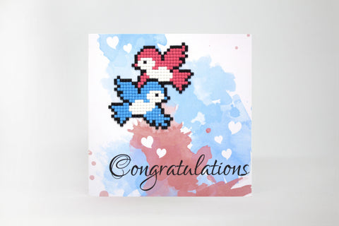 Diamond Painting Congratulations Greeting Card Kit with Acrylic Crystals, Wizardi Cards DIY Craft Set with Envelope