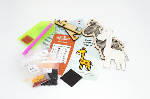 Pink Ribbon Diamond Painting Kit on Plywood, DIY Acrylic Crystal Craft, Home Decor Magnet or Stand, Wizardi Wood
