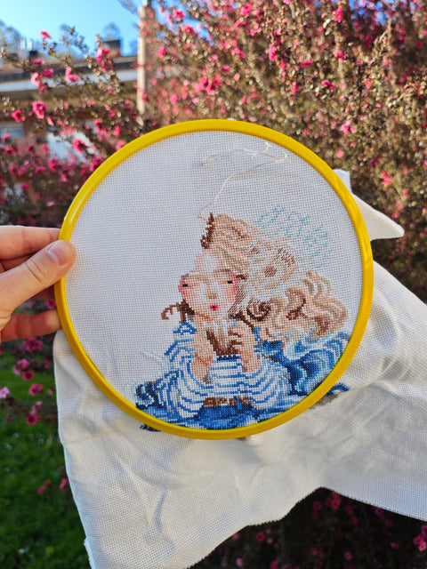 Quiet Afternoon Cross Stitch Kit, AVA Stitch, Aida 16 Fabric, 50 Colors, Luca-S and DMC Threads, 18.57 x 19.05 cm Design