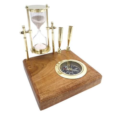 Desk Set Hourglass Compass and Pen Holders NC 2618OP - Hobby.lt 🇬🇧