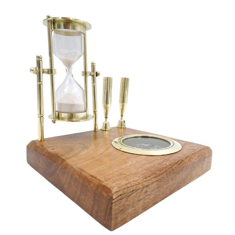 Desk Set Hourglass Compass and Pen Holders NC 2618OP - Hobby.lt 🇬🇧