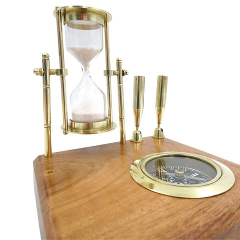 Desk Set Hourglass Compass and Pen Holders NC 2618OP - Hobby.lt 🇬🇧