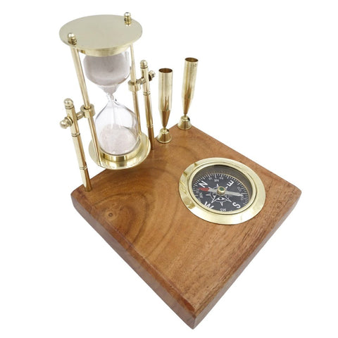 Desk Set Hourglass Compass and Pen Holders NC 2618OP - Hobby.lt 🇬🇧