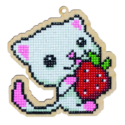 Diamond mosaic souvenir Kitten with Strawberry WW125 - Hobby.lt 🇬🇧