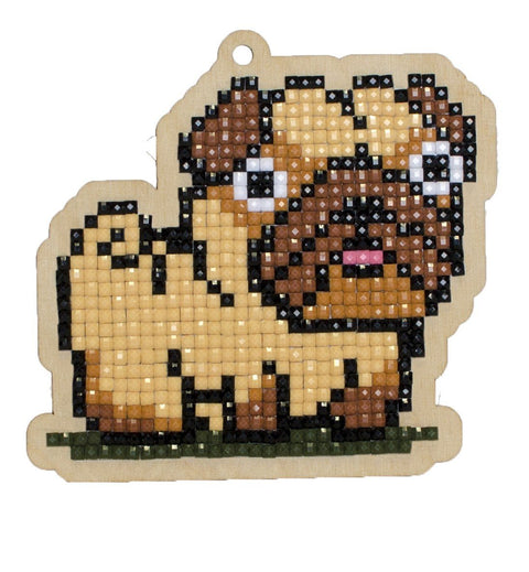 Diamond mosaic souvenir Pug WW186 - Hobby.lt 🇬🇧