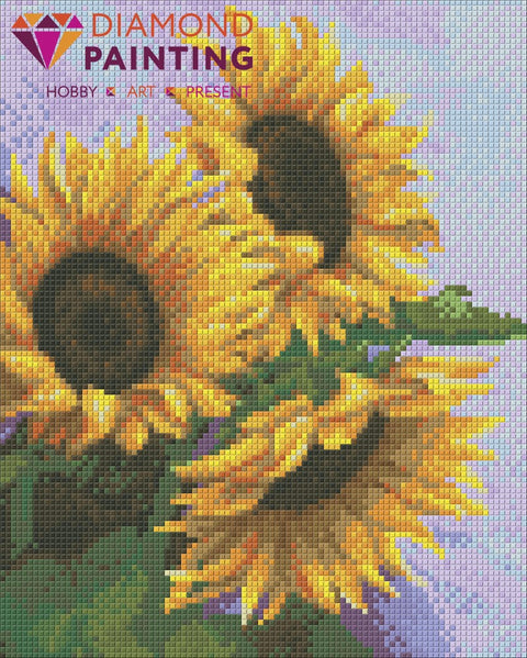 Diamond painting 3 Sunflowers AZ-1454 Size: 24х30