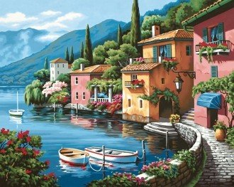 Diamond painting Alp Village AZ - 1039 Size: 61х49 - Hobby.lt 🇬🇧