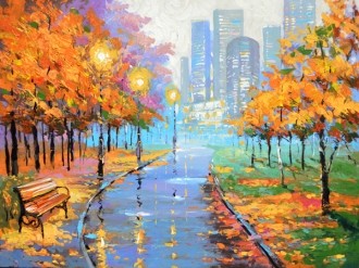 Diamond painting Autumn City AZ-1162 Size: 60х40