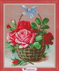 Diamond painting Basket of Roses AZ - 1451 Size: 24х30 - Hobby.lt 🇬🇧